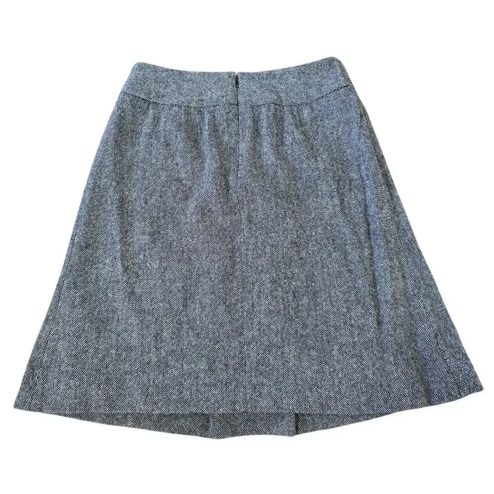 Bloomingdale’s Wool Silk A-Line Skirt Gray Pleated Petite 10P - Picture 2 of 3
